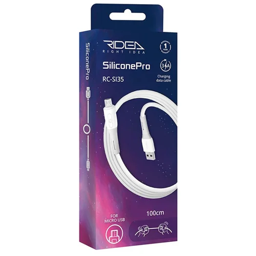 Кабель Ridea USB RC-SI35 SiliconePro Micro 3A білий