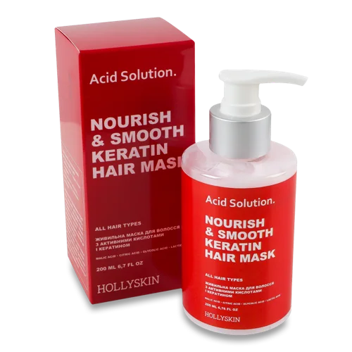 Маска для Волосся Живильна з Активними Кислотами і Кератином Acid Solution Hollyskin, 200мл