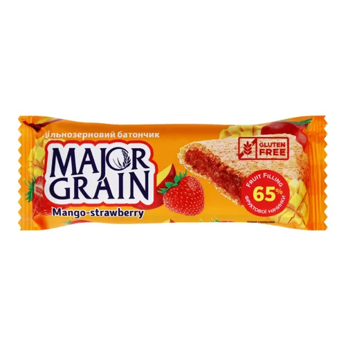 Батончик цільнозерновий «Mango-strawberry Major Grain» АВК 40г