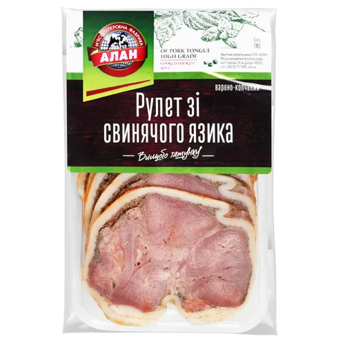 Рулет Алан зі свинячого язика варено-копчений