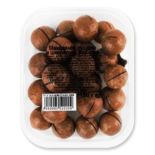 Макадамія Сушена Відбірна В Шкаралупі, ТОВ Натуральні Продукти, 150г