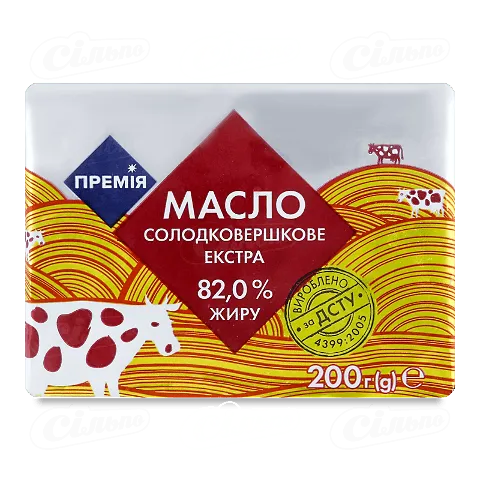 Масло солодковершкове «Премія»® «Екстра» 82%, 200г