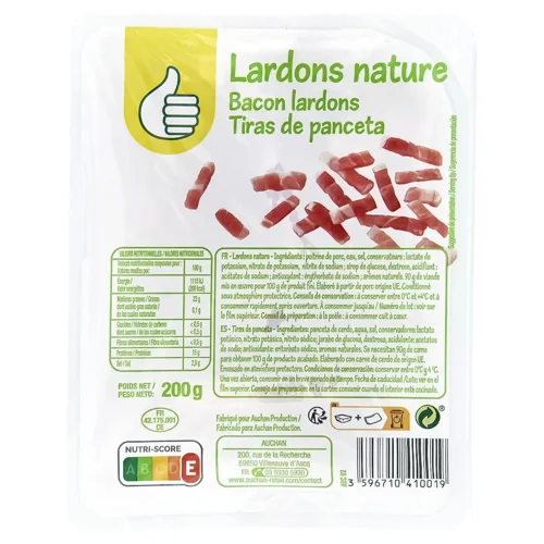Бекон Auchan нарізка 200г