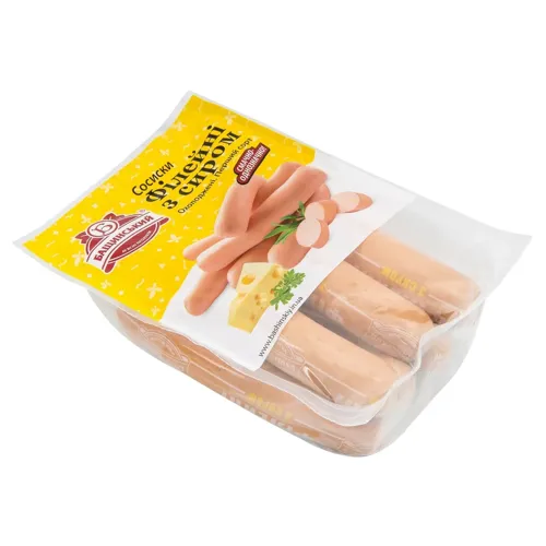 Сосиски Бащинський Філейні з сиром охолоджені 480г