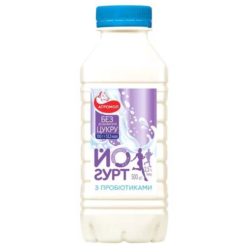 Йогурт Агромол з пробіотиками без цукру 2.5% 500г