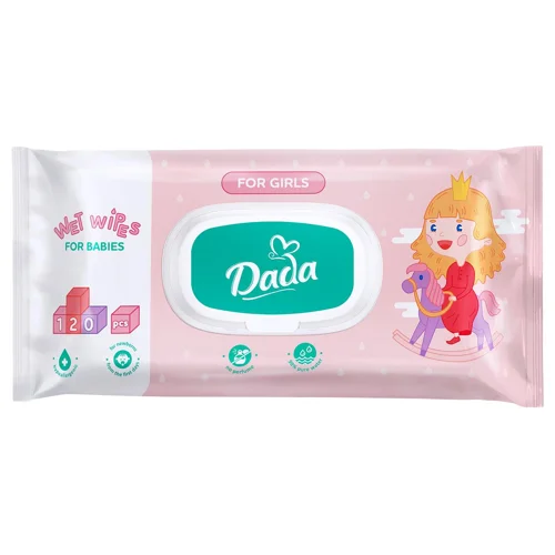 Серветки вологі Dada For Girls дитячі без запаху 120шт