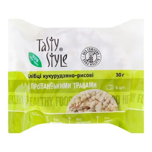 Хлібці кукурудзяно-рисові з прованськими травами Tasty Style 30г
