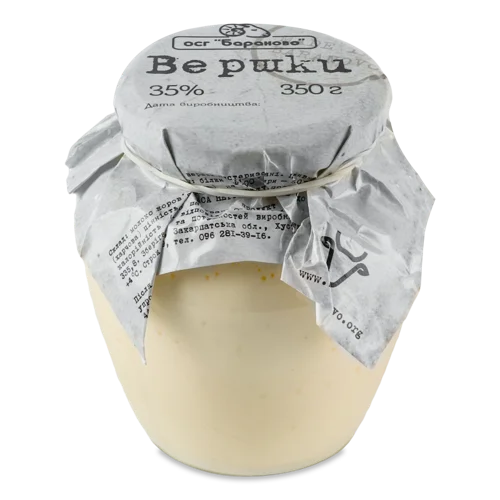 Вершки Пастеризовані 35% Бараново, с/б, 350г