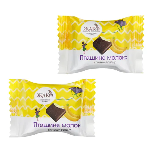 Цукерки зі смаком банана Пташине молоко Жако кг
