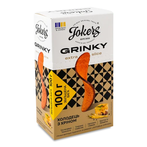 Грінки Житньо-Пшеничні Холодець з Хріном Extra Slice Jokers к/у, 100г