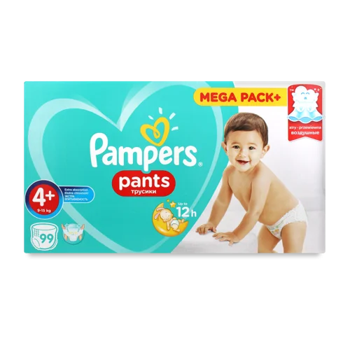 Дитячі Підгузники-трусики Pampers Pants Maxi Plus (9-15 кг), в/ґ, упаковка 99