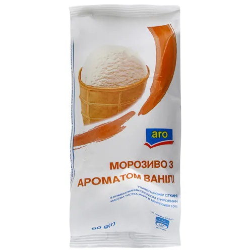 Морозиво Aro з ароматом ванілі 10%, 60г