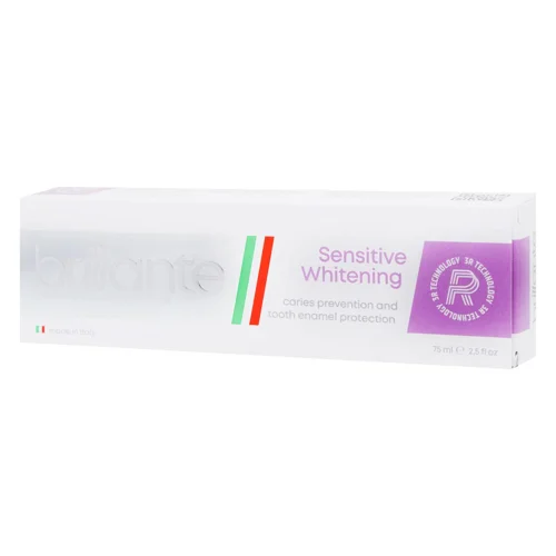 Зубна паста Brillante Sensitive Whitening профілактика карієсу 75мл