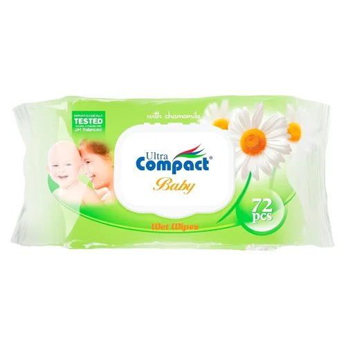 Серветки вологі Ultra Compact Baby Ромашка 72шт