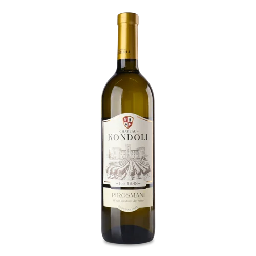 Вино Біле Напівсухе В/ґ Pirosmani Chateau Kondoli, 0.75л, 11-13%