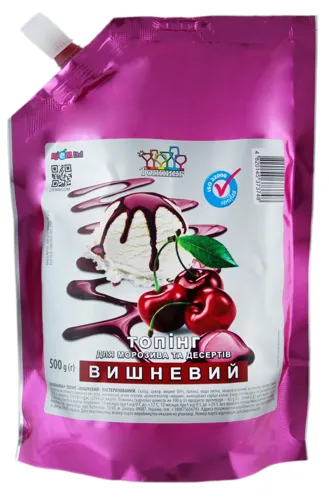 Топінг для морозива та десертів Вишневий Топпінг д/п 500г