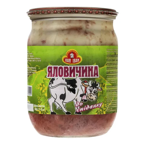 Консерва м'ясна Яловичина До сніданку Пан Іван с/б 500г