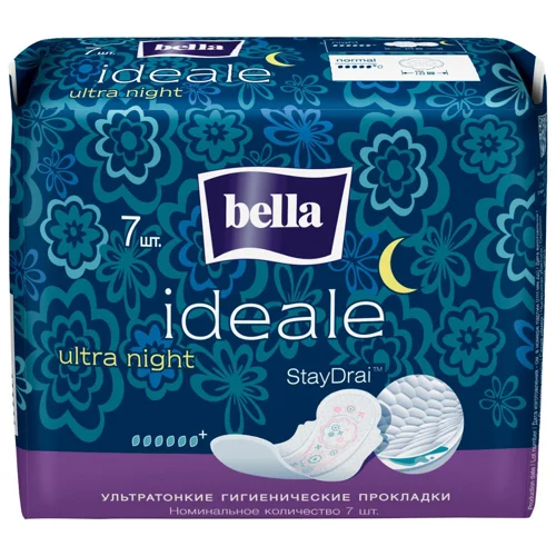 Прокладки гігієнічні Bella Ideale Ultra ультратонкі нічні 6 крапель 7шт