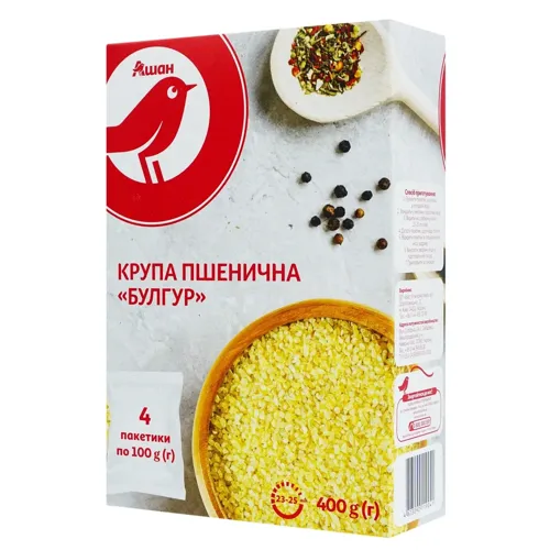 Крупа пшенична Ашан булгур 4шт*100г