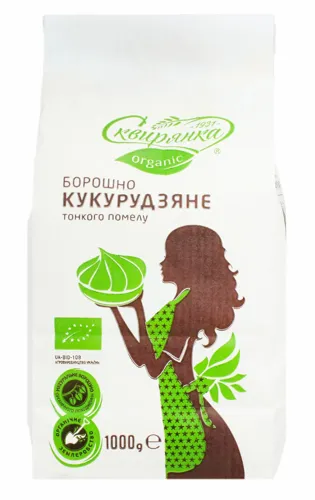 Борошно кукурудзяне тонкого помелу Organic Сквирянка м/у 1кг