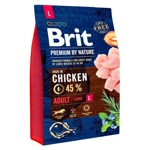 Корм сухий Brit Premium з куркою для дорослих собак великих порід 3кг