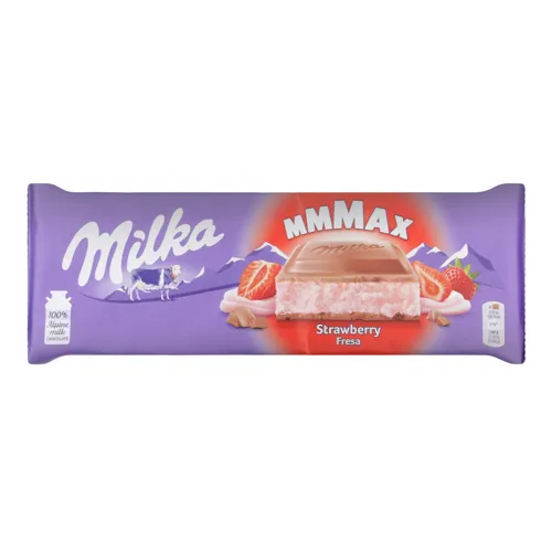 Шоколад молочний з кремовою начинкою Strawberry Milka м/у 300г