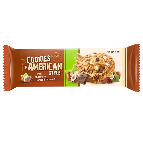 Печиво Bogutti Cookies in American Style з шоколадною крихтою та горіхами 135г