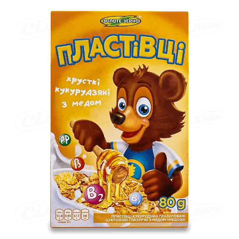 Пластівці кукурудзяні Золоте зерно Медові 80г