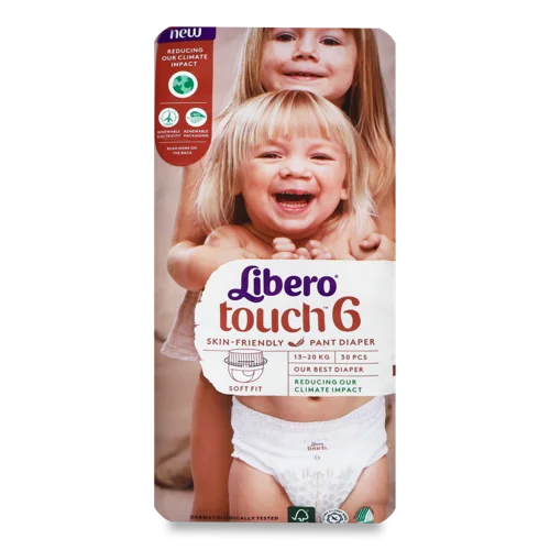 Дитячі Трусики-Підгузники Touch 6 Libero 30шт, 13-20кг, в/ґ