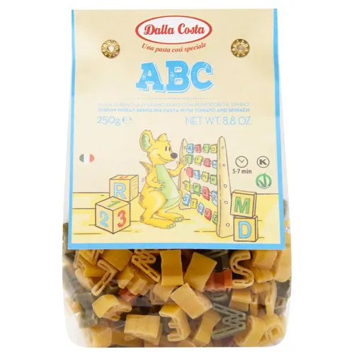 Макаронні вироби Dalla Costa Абетка з томатом і шпинатом 250г