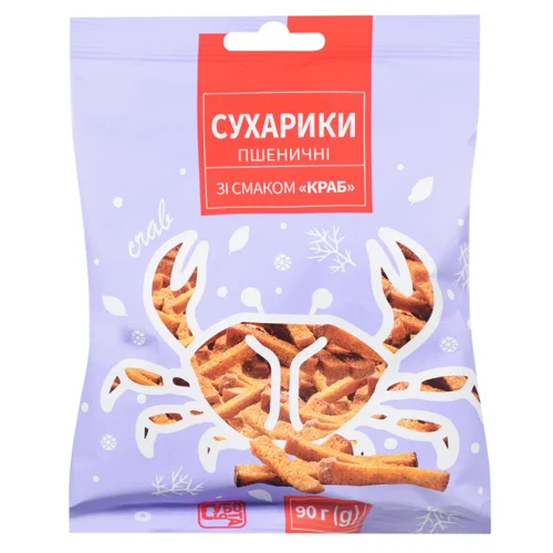Сухарики Субота пшеничні зі смаком краба 90г
