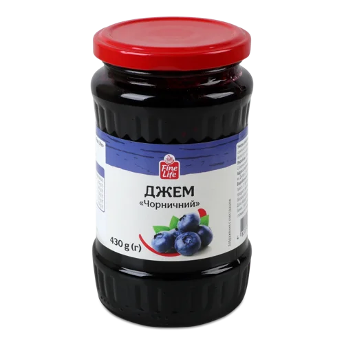 Джем Чорничний стерилізований Fine Life, с/б 430г