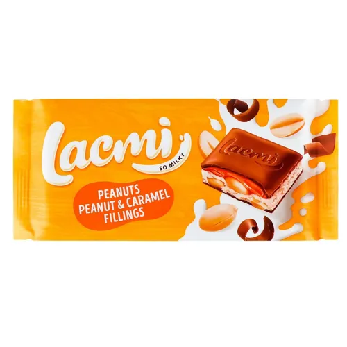 Шоколад Roshen Lacmi Peanut&Caramel Fillings молочний 87г