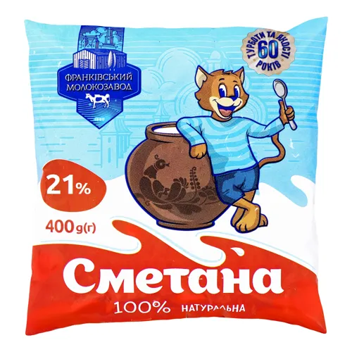 Сметана 21% Франківський молокозавод м/у 400г