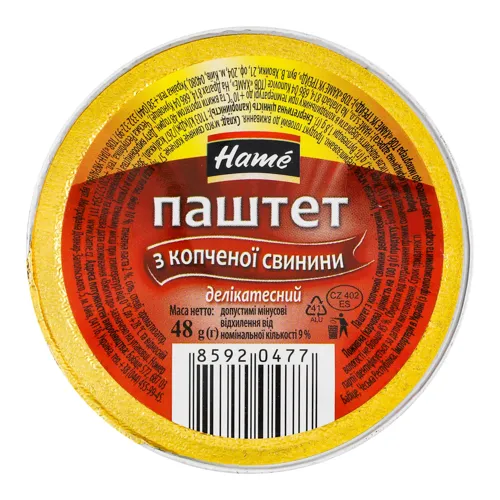 Паштет з копченої свинини делікатесний Hame з/б 48г