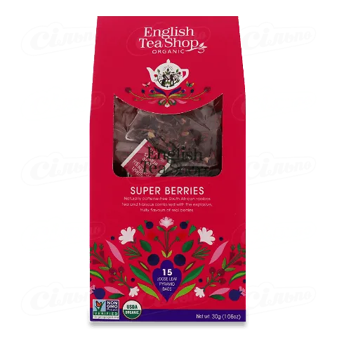 Чай чорний English Tea Shop Super Berries, картон, 15*2г