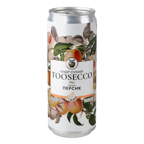 Сидр Персик 330мл 5% сухий газований пастеризований, з/б