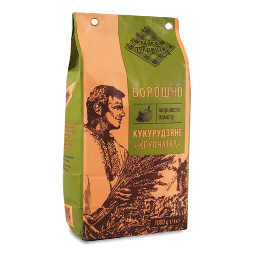 Борошно Кукурудзяне Жорнового Помелу в/ґ, 1кг