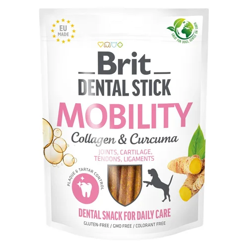 Ласощі для собак Brit Care Dental Stick Mobility з колагеном та куркумою палички для мобільності суглобів 251г