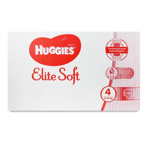 Підгузки Дитячі 8-14кг 4 Elite Soft Huggies 132шт, в/ґ