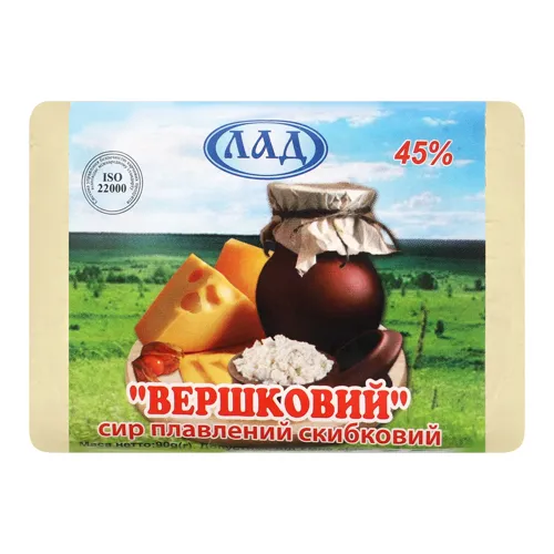 Сир плавлений 45% Вершковий Лад м/у 90г