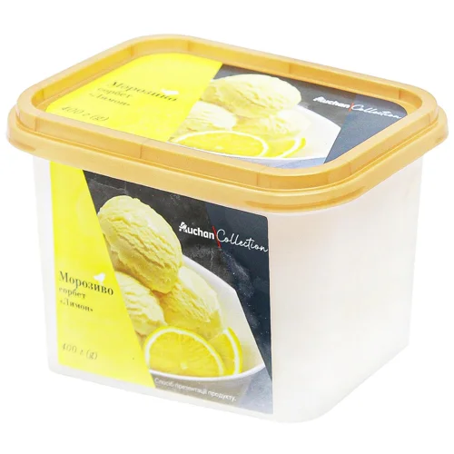 Морозиво Auchan Collection Лимон сорбет 400г