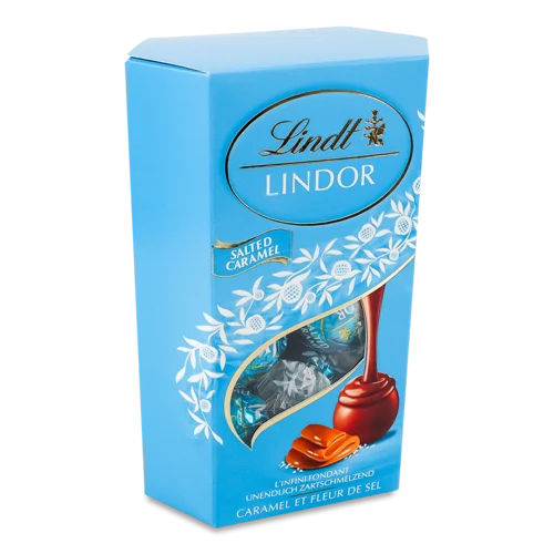 Цукерки З Молочного Шоколаду З Солоною Карамеллю Lindor Lindt, к/у, 200г