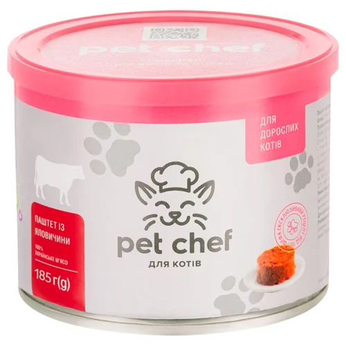 Корм вологий Pet Chef з яловичиною для котів 185г