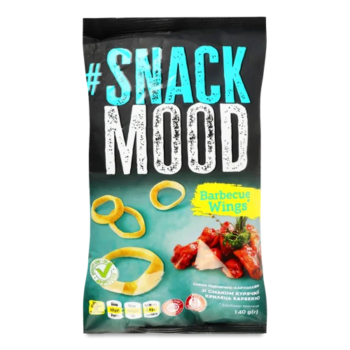 Снеки Пшенично-Картопляні Зі Смаком Курячих Крилець Барбекю, м/у 140г