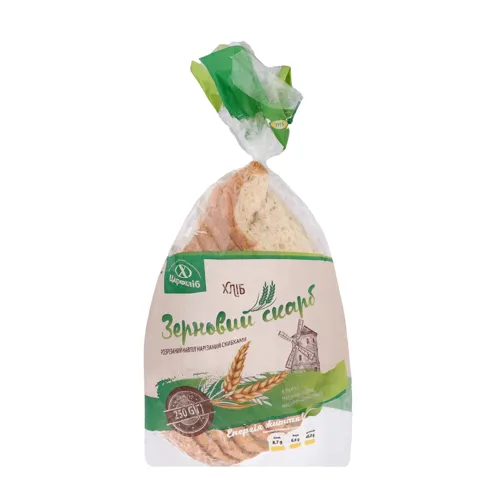 Хліб половинка в нарізці Зерновий скарб Цархліб 250г