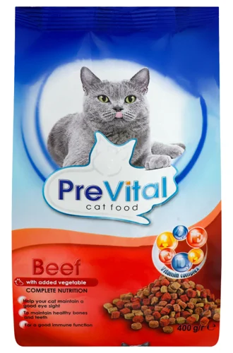 Корм Сухий для Котів PreVital З Яловичиною-Овочами, В/ґ, 400 г