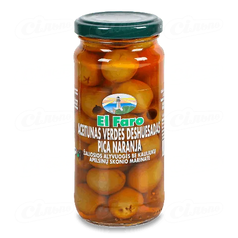 Оливки El Faro в апельсиновому маринаді, 200г