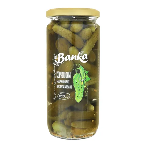 Корнішони мариновані пастеризовані the Banka с/б 460г