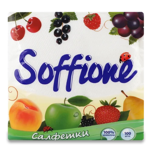 Паперові Серветки Одношарові Soffione 33х33см, 100шт
